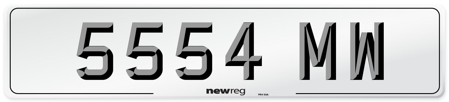 5554 MW Number Plate from New Reg
